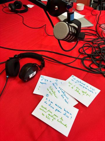 photo des questions de l'atelier podcast